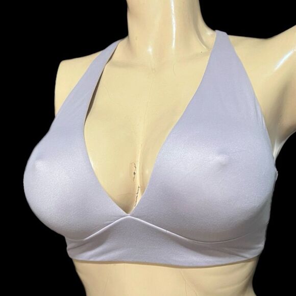 Victorias Secret Supersoft Unlined plunge Wire free Bralette Bra Gray - Picture 3 of 11